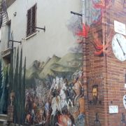 Murales "La Battaglia di Bettolle" in via Cassia realizzata dal gruppo di pittura dell'Auser Centostelle